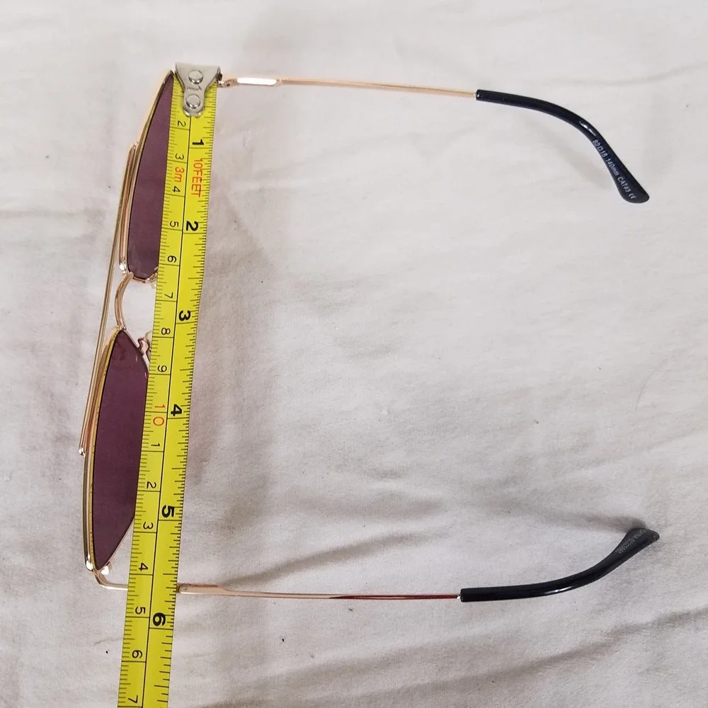 Geometric Sunglasses Womens Purple Gold Excellent Double Bridge Retro